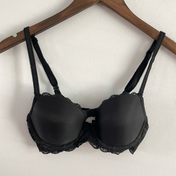 Victoria's Secret Dream Angels Lightly Lined Demi Bra Lace Smooth Classic Black - Picture 2 of 5